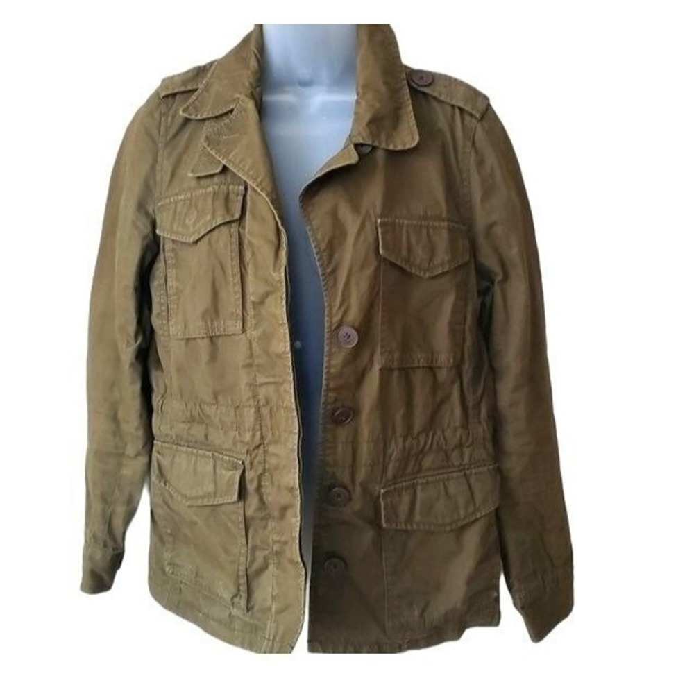Madewell Women Utility Safari Military Grunge Jacket S Olive Green Cotton Cargo‎